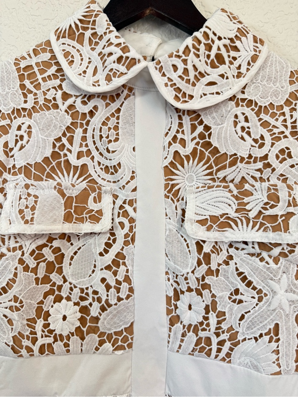 Peekskill Self-Portrait Lace Dress | White Sheer Overlay Romantic | Size M - Picture 5 of 15